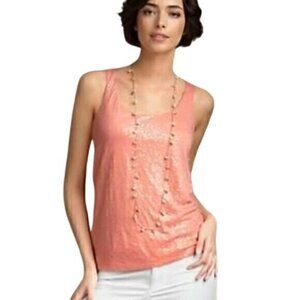 [Talbots] Orange Sequins Tank - Size XL